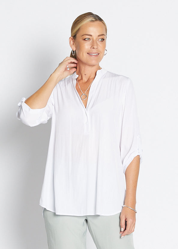 India Lustre technical tunic in white