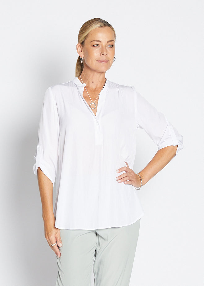 India Lustre technical tunic in white