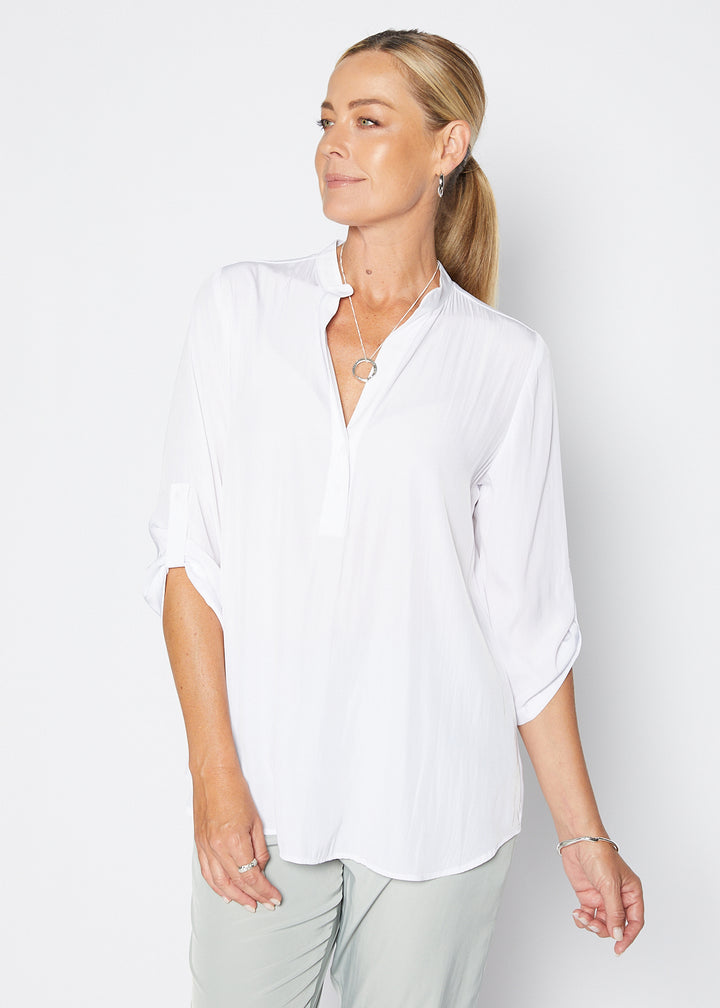 India Lustre technical tunic in white