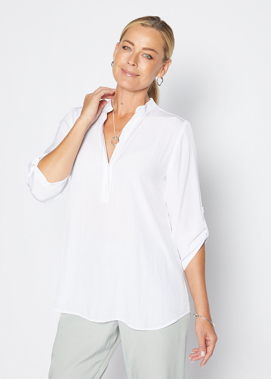India Lustre technical tunic in white