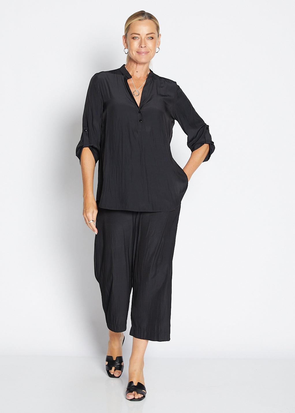 India Lustre technical tunic in black