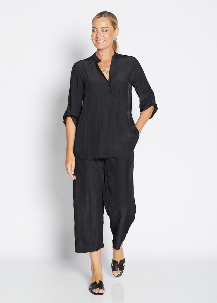 Barbe Lustre drawstring pant in black