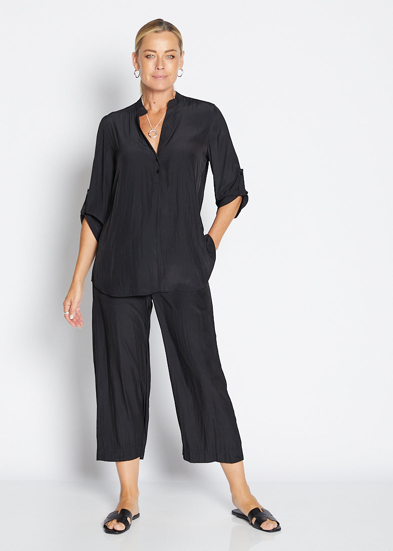 Barbe Lustre drawstring pant in black