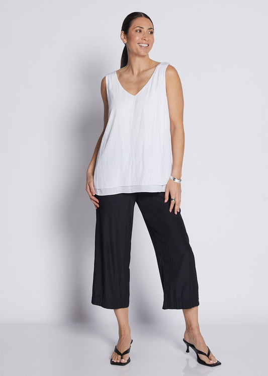 Darty Lustre technical layered tank in white