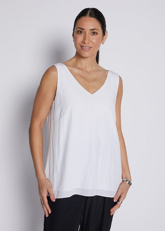 Darty Lustre technical layered tank in white