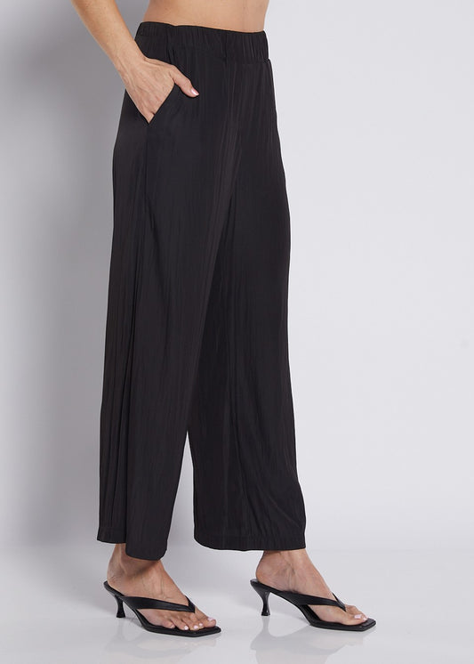 Violin Lustre technical wide leg pants in black