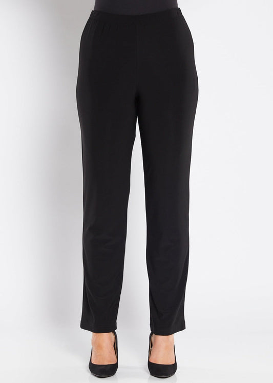 Linear Jersey Women's full length straight leg pants in black.