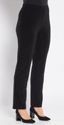 Linear Jersey Women's full length straight leg pants in black.