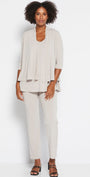 Linear Jersey Pant Women's full length straight leg pants in Champagne.