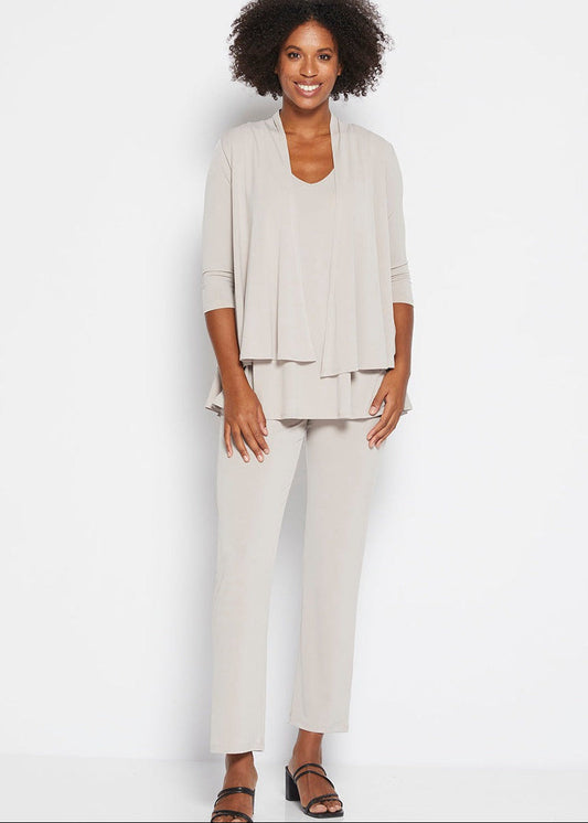 Linear Jersey Pant Women's full length straight leg pants in Champagne.