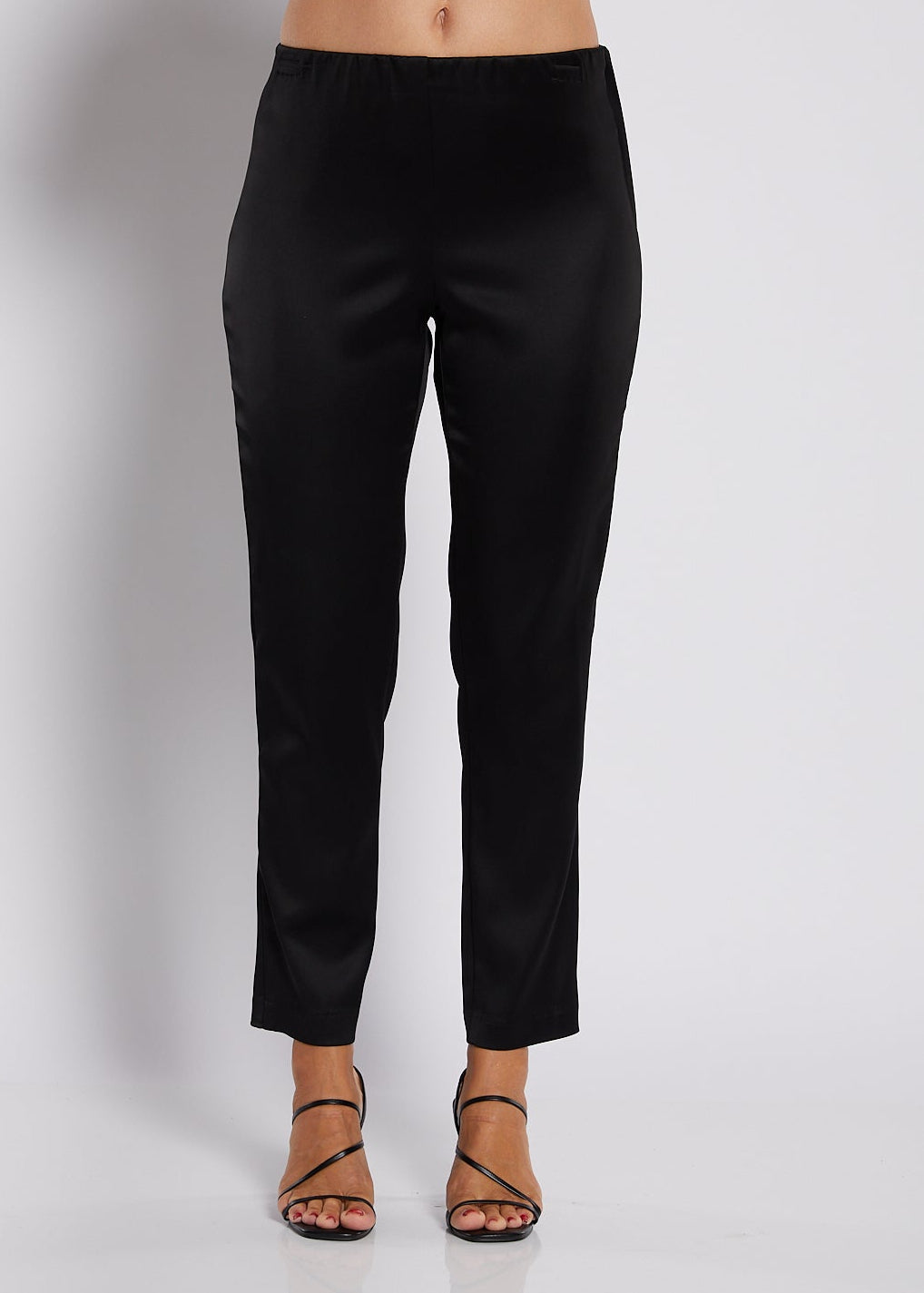 Madonna stretch satin pants in black