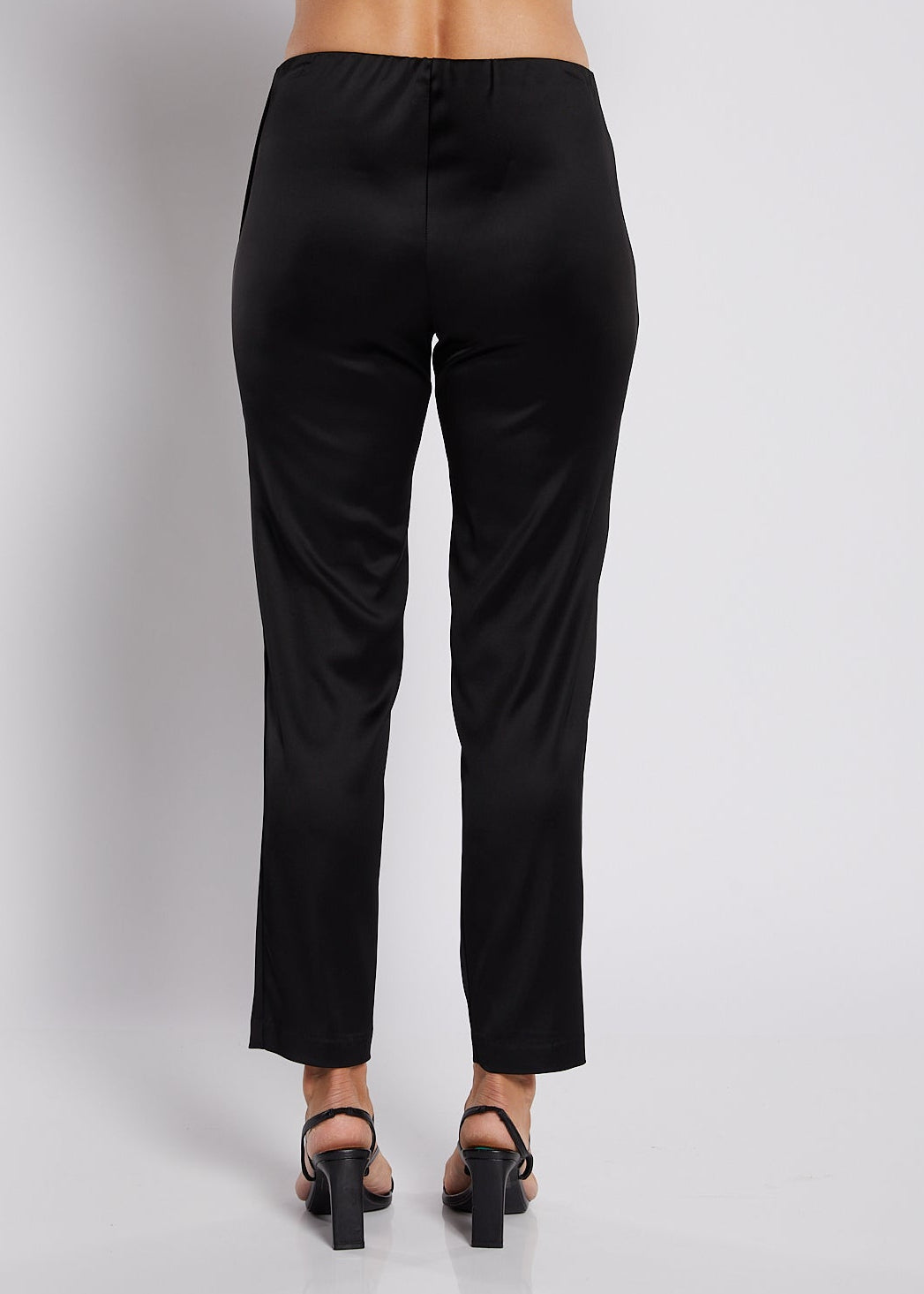 Madonna stretch satin pants in black