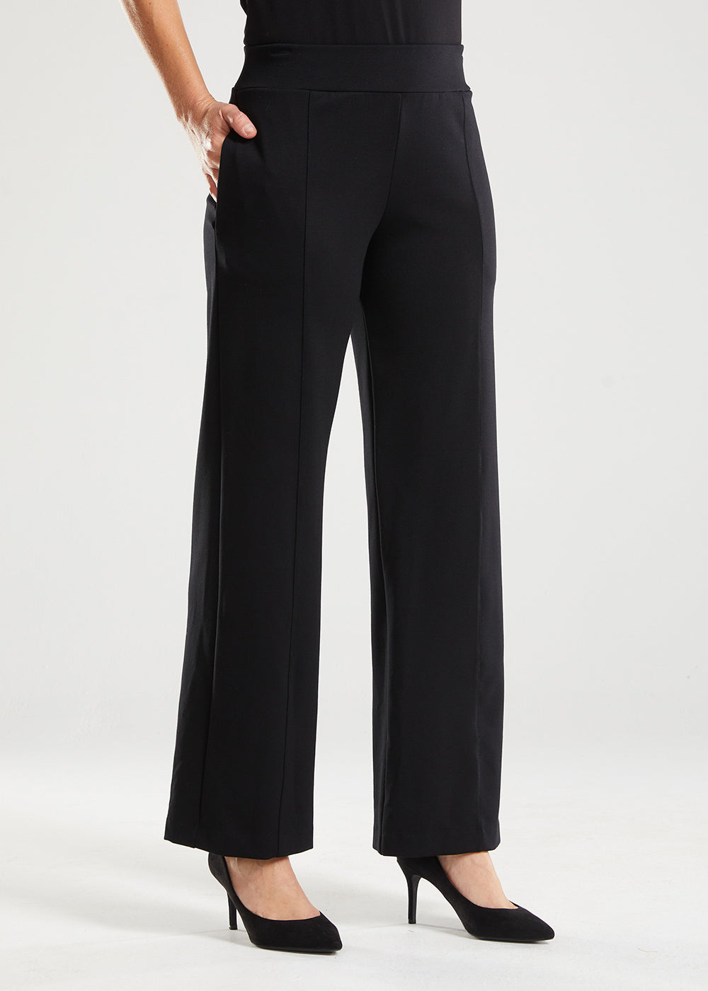 Ponte Tailored Pant with Pockets in Black