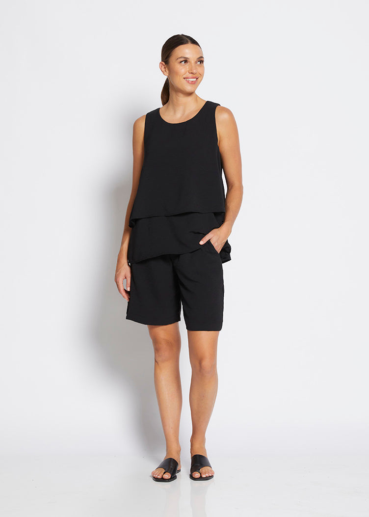 Philosophy Australia Magic layer  Women's top in black, made in Australia