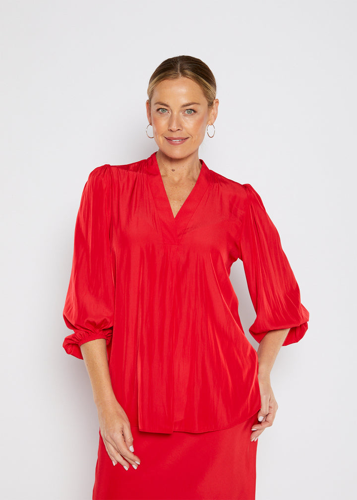 Philosophy Australia Maple Lustre Top in Red, made in Australia