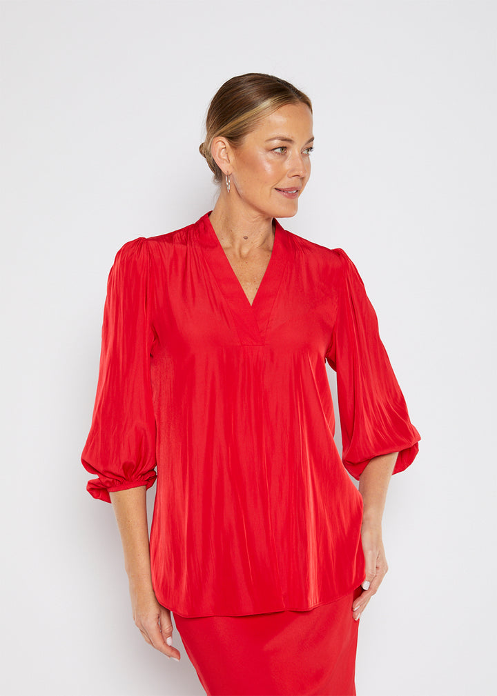 Philosophy Australia Maple Lustre Top in Red, made in Australia