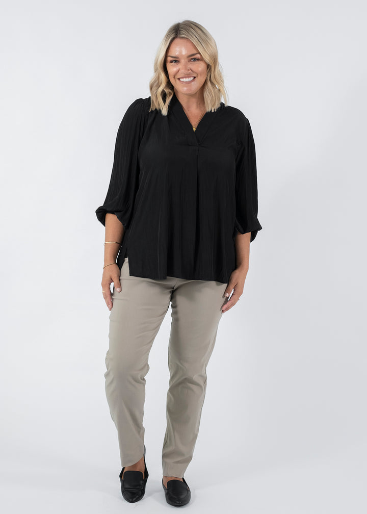 Narrow Miracle Bengaline Women's full-length slim-cut pants in raffia.