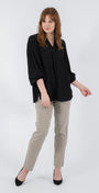 Narrow Miracle Bengaline Women's full-length slim-cut pants in raffia.