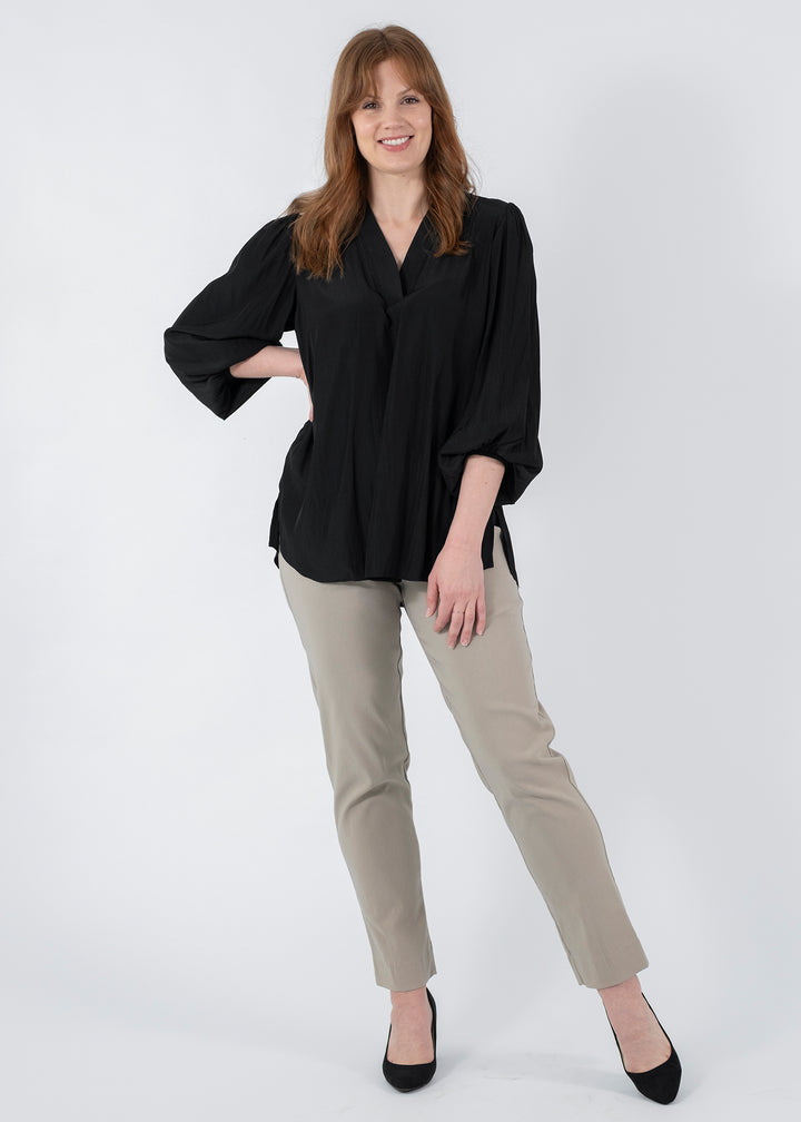 Narrow Miracle Bengaline Women's full-length slim-cut pants in raffia.