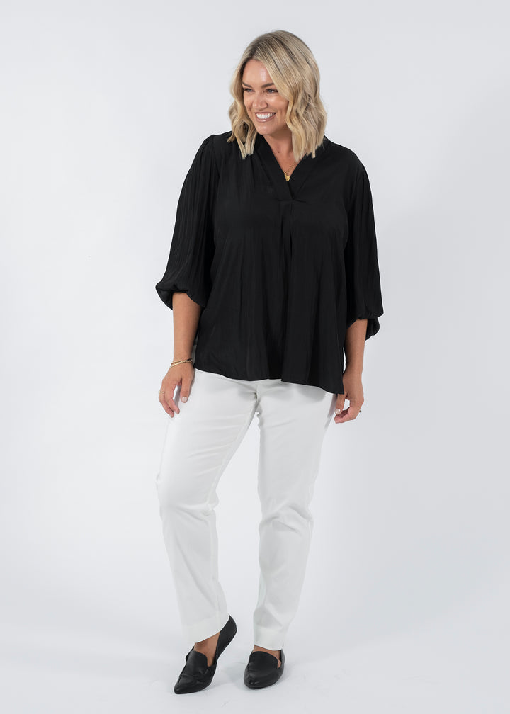 Narrow Miracle Bengaline Women's full-length slim-cut pants in white.