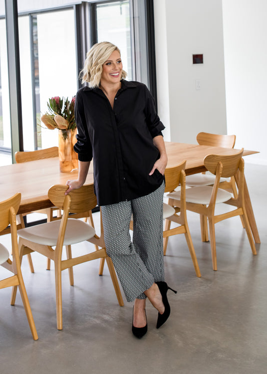 Ticket Zenya printed Bengaline culotte in Signature black