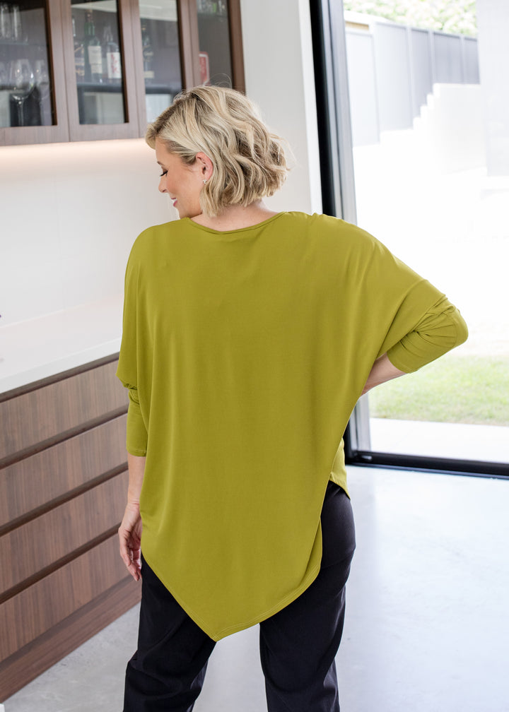 Slope Asymmetric Tunic in Chartreuse