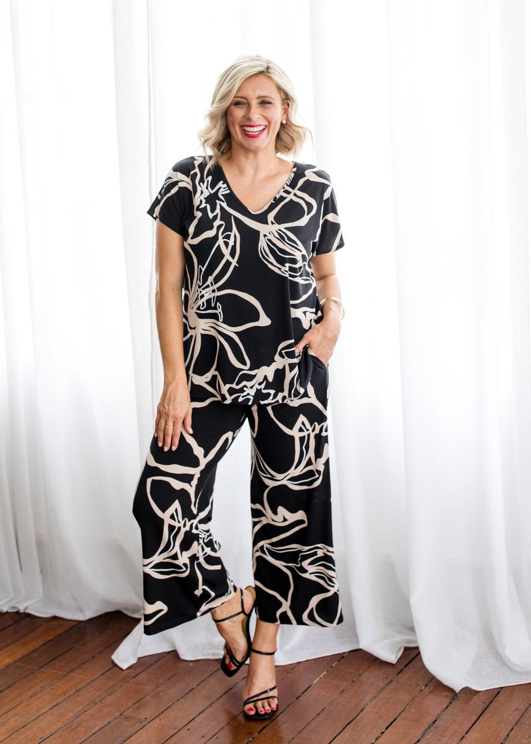 Yogi slinky jersey culottes in Lotus, sustainable slow fashion made in Australia by Philosophy Australia