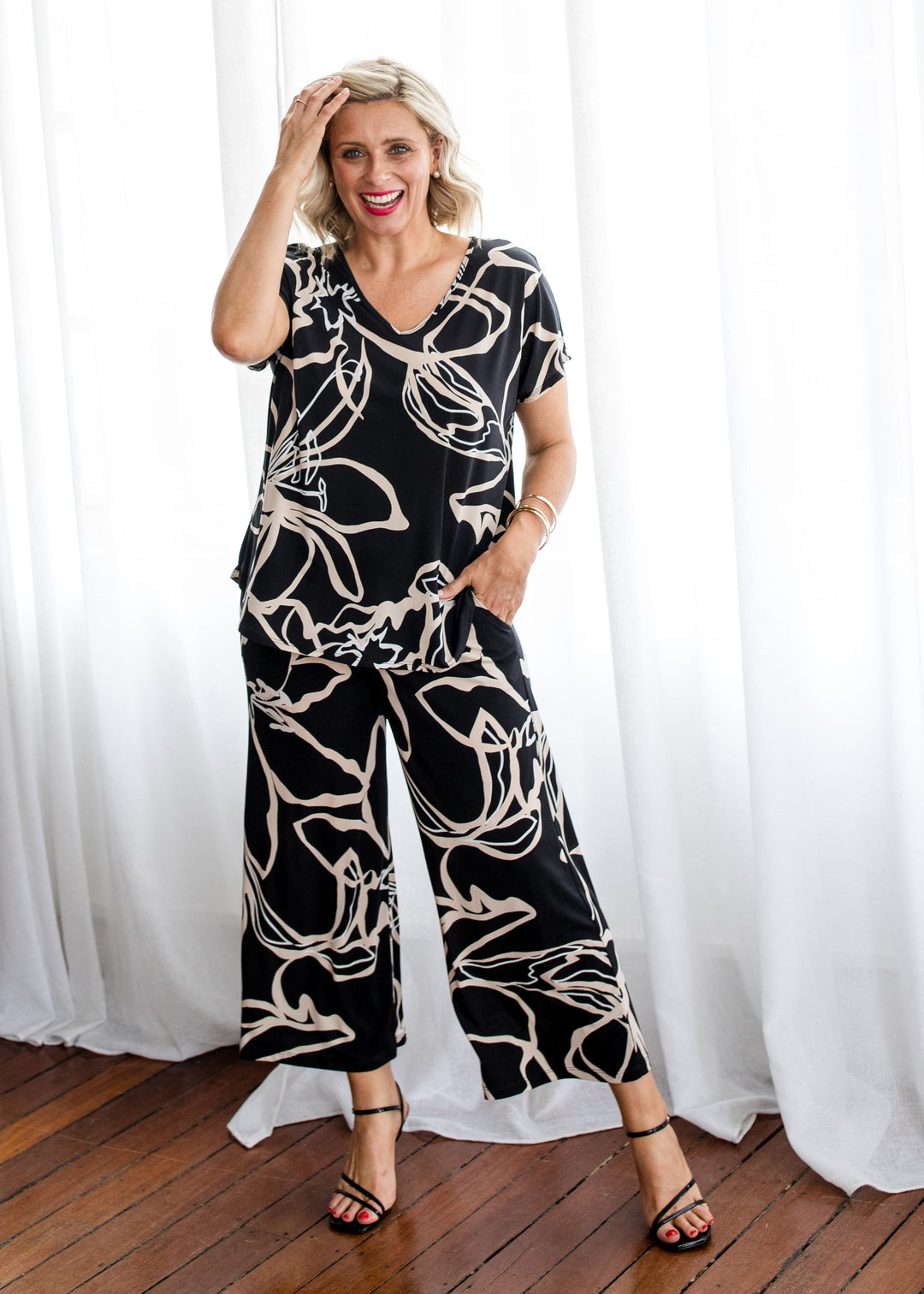 Yogi slinky jersey culottes in Lotus, sustainable slow fashion made in Australia by Philosophy Australia
