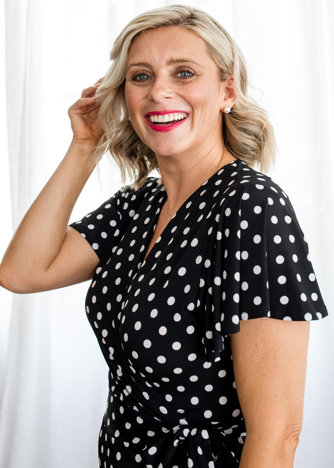 Florida slinky jersey wrap jersey dress in Aria, sustainable slow fashion made in Australia by Philosophy Australia