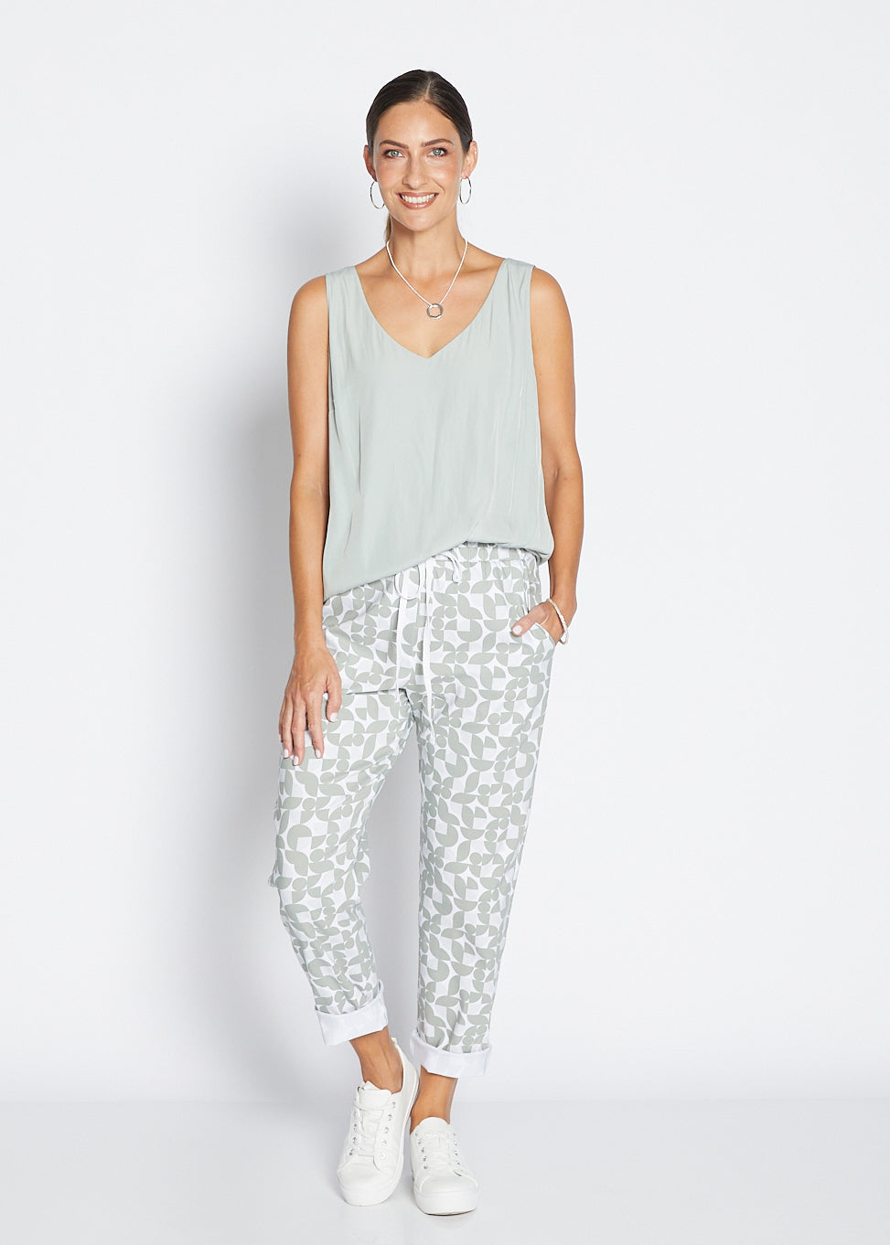 Philosophy Australia Travel printed Bengaline relaxed pant in Deco, sustainable slow fashion made in Australia