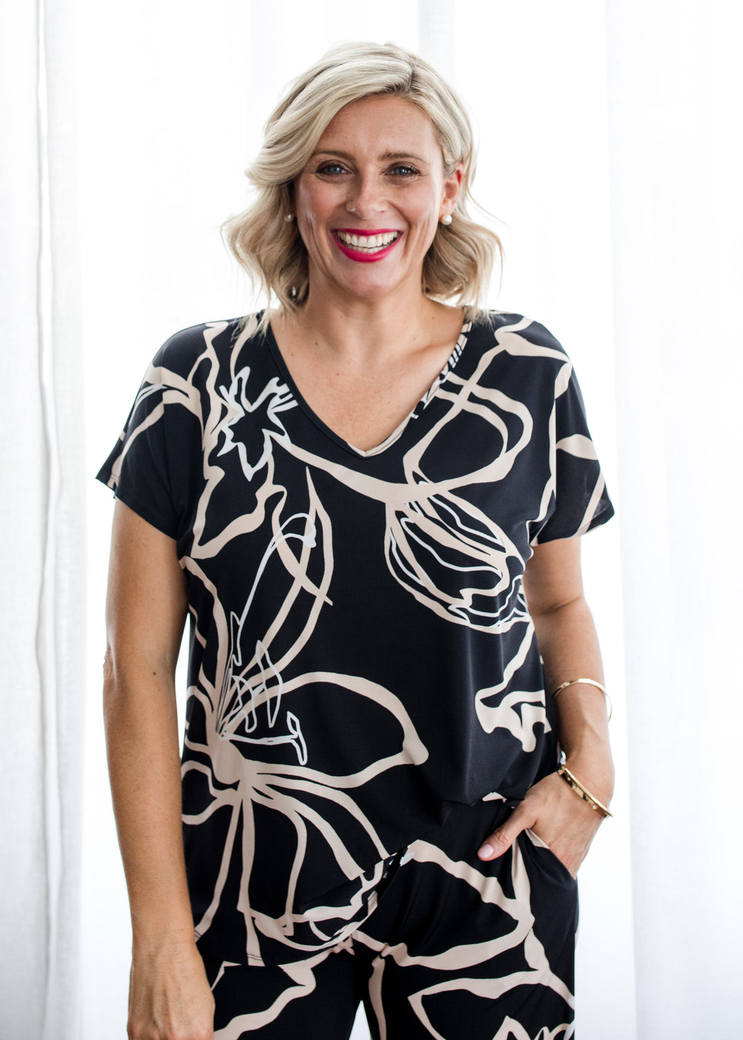 Breeze slinky jersey reversible top in Lotus, sustainable slow fashion made in Australia by Philosophy Australia