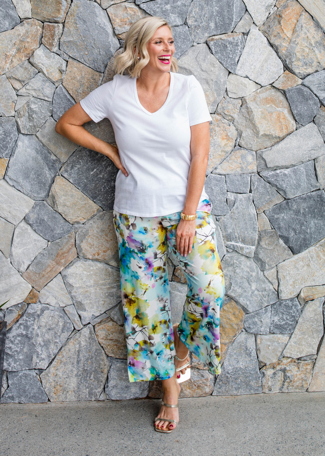Barney viscose jersey crop pant in Willow