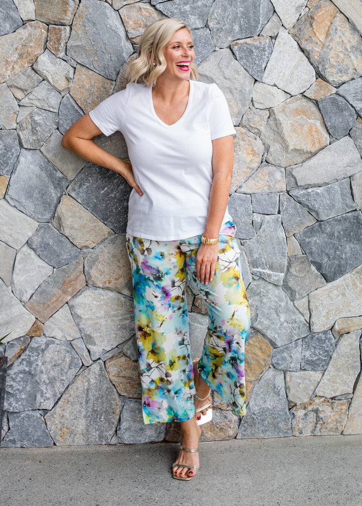 Barney viscose jersey crop pant in Willow