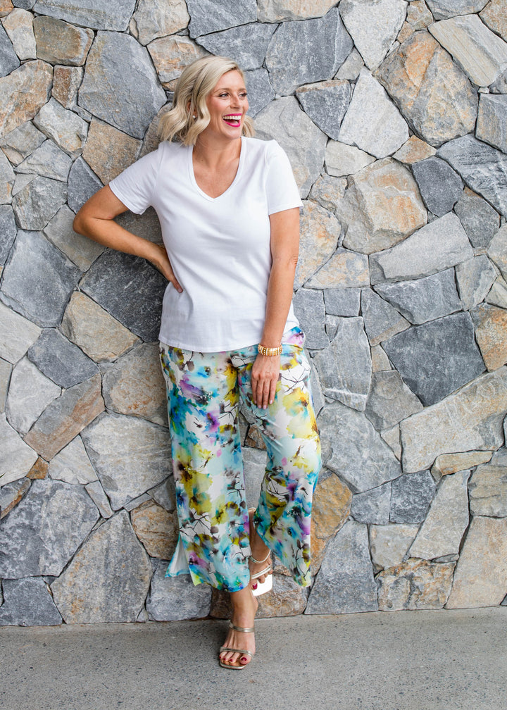 Barney viscose jersey crop pant in Willow