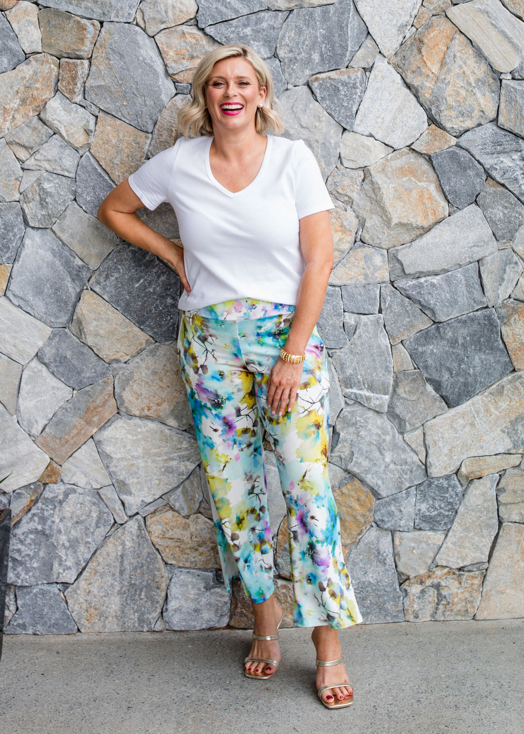 Barney viscose jersey crop pant in Willow