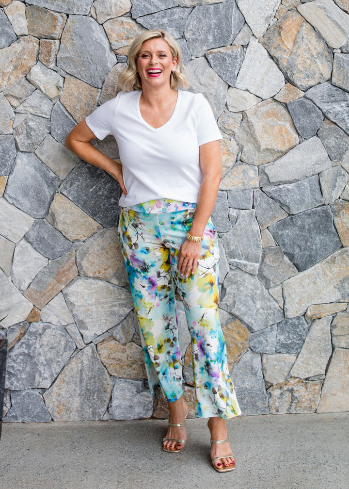 Barney viscose jersey crop pant in Willow
