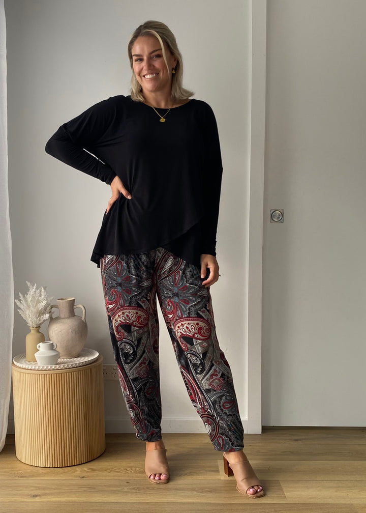 Curve Foundation slinky jersey petal hem tunic in black