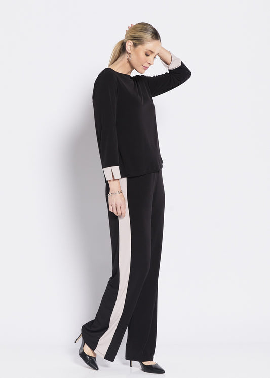 Pitt Foundation slinky jersey spliced top  and Ferrari Foundation slinky. jersey spliced pant - ethical slow fashion made in Australia by Philosophy Australia