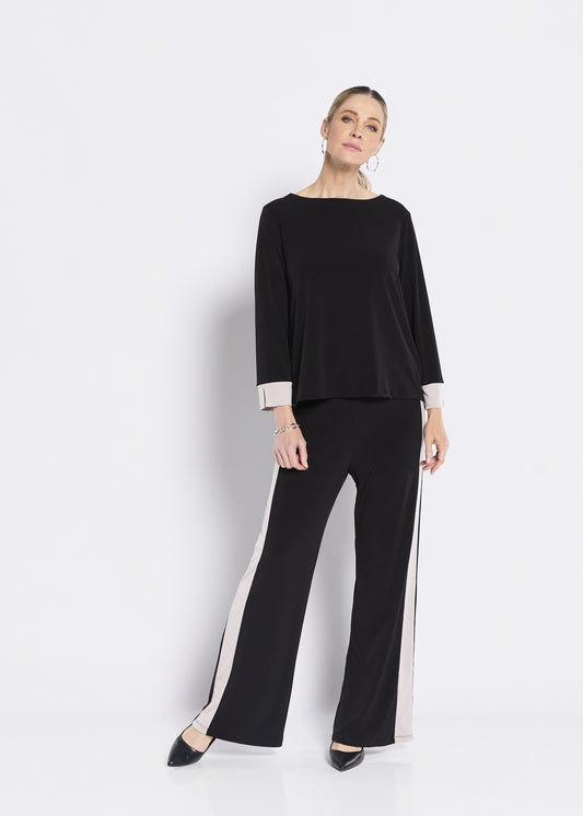 Pitt Foundation slinky jersey spliced top  and Ferrari Foundation slinky. jersey spliced pant - ethical slow fashion made in Australia by Philosophy Australia