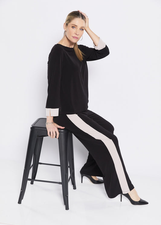 Pitt Foundation slinky jersey spliced top  and Ferrari Foundation slinky. jersey spliced pant - ethical slow fashion made in Australia by Philosophy Australia