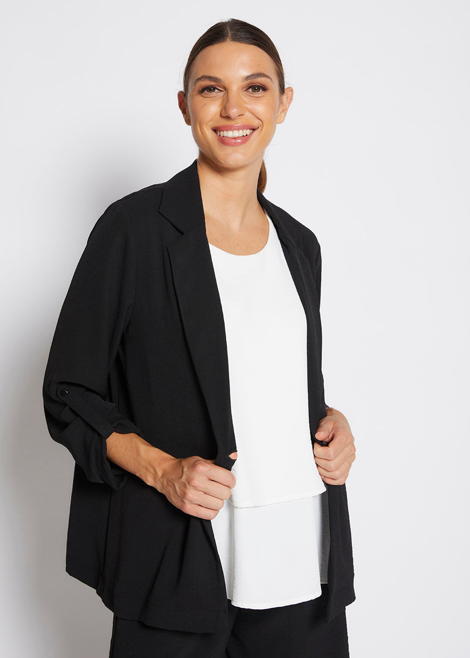 Dougie Resort crepe summer jacket in black