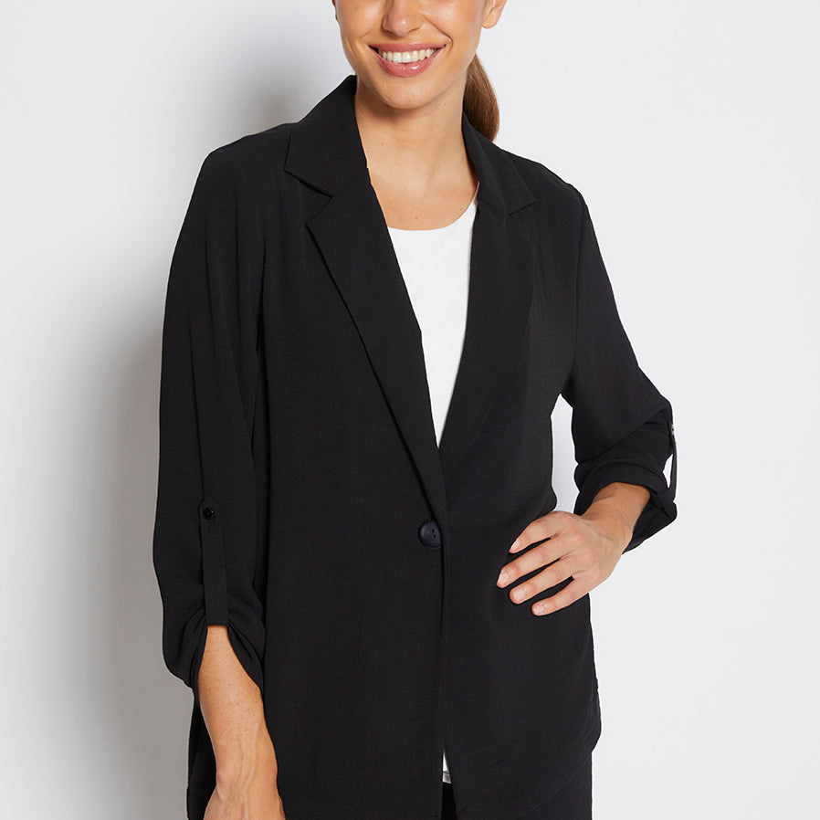 Dougie Resort crepe summer jacket in black