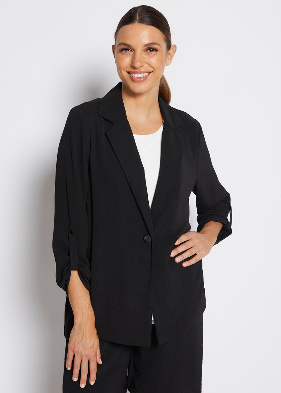 Dougie Resort crepe summer jacket in black