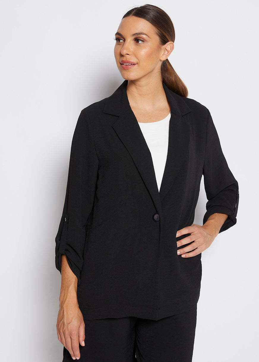 Dougie Resort crepe summer jacket in black
