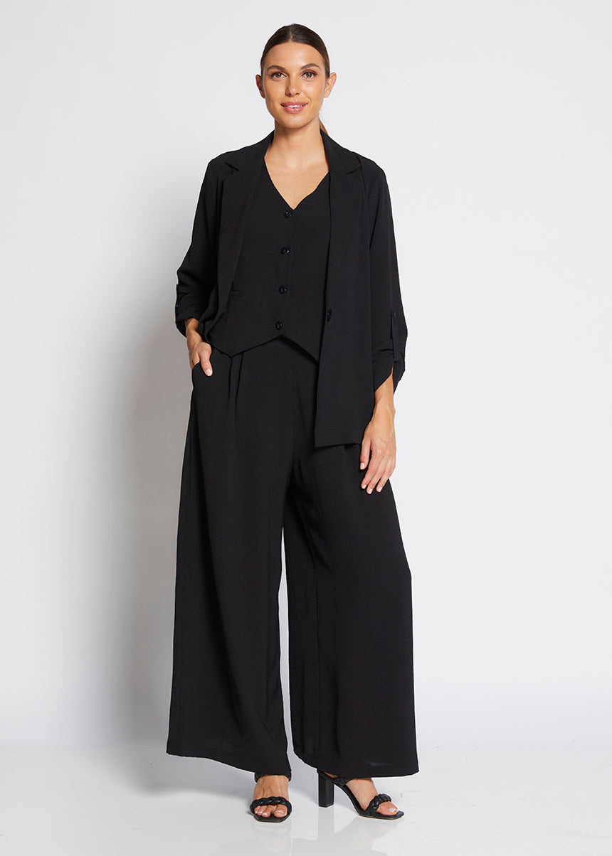 Dougie Resort crepe summer jacket in black