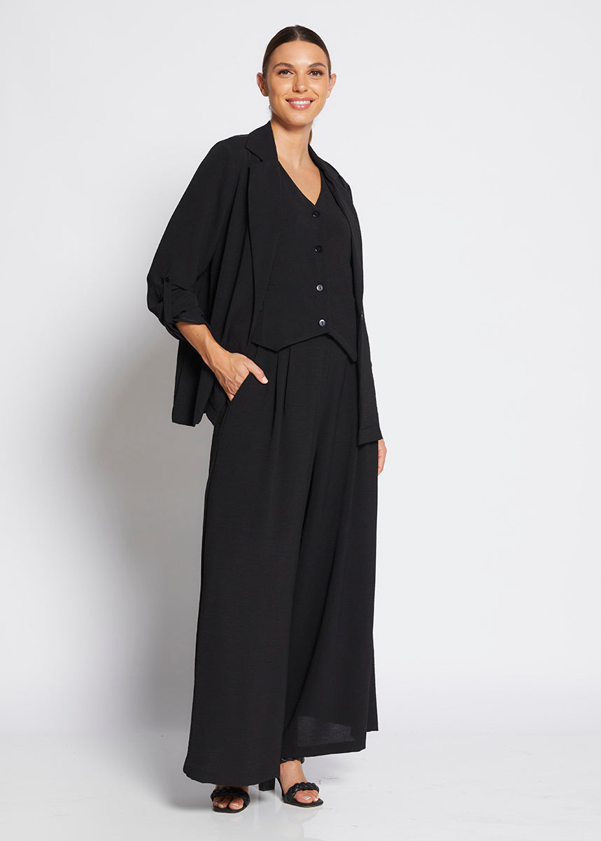 Dougie Resort crepe summer jacket in black