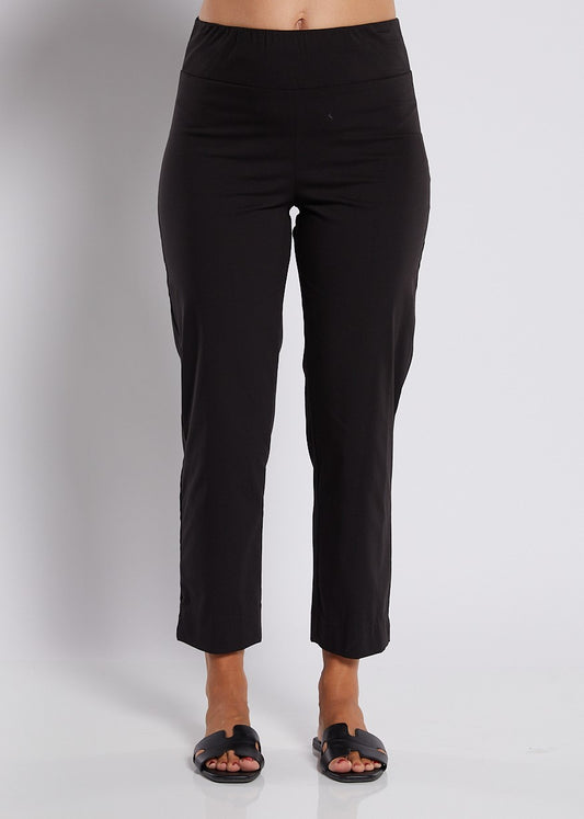 Cotton Slim Crop Pant in Black