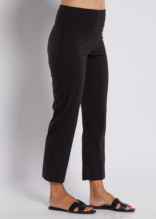 Cotton Slim Crop Pant in Black