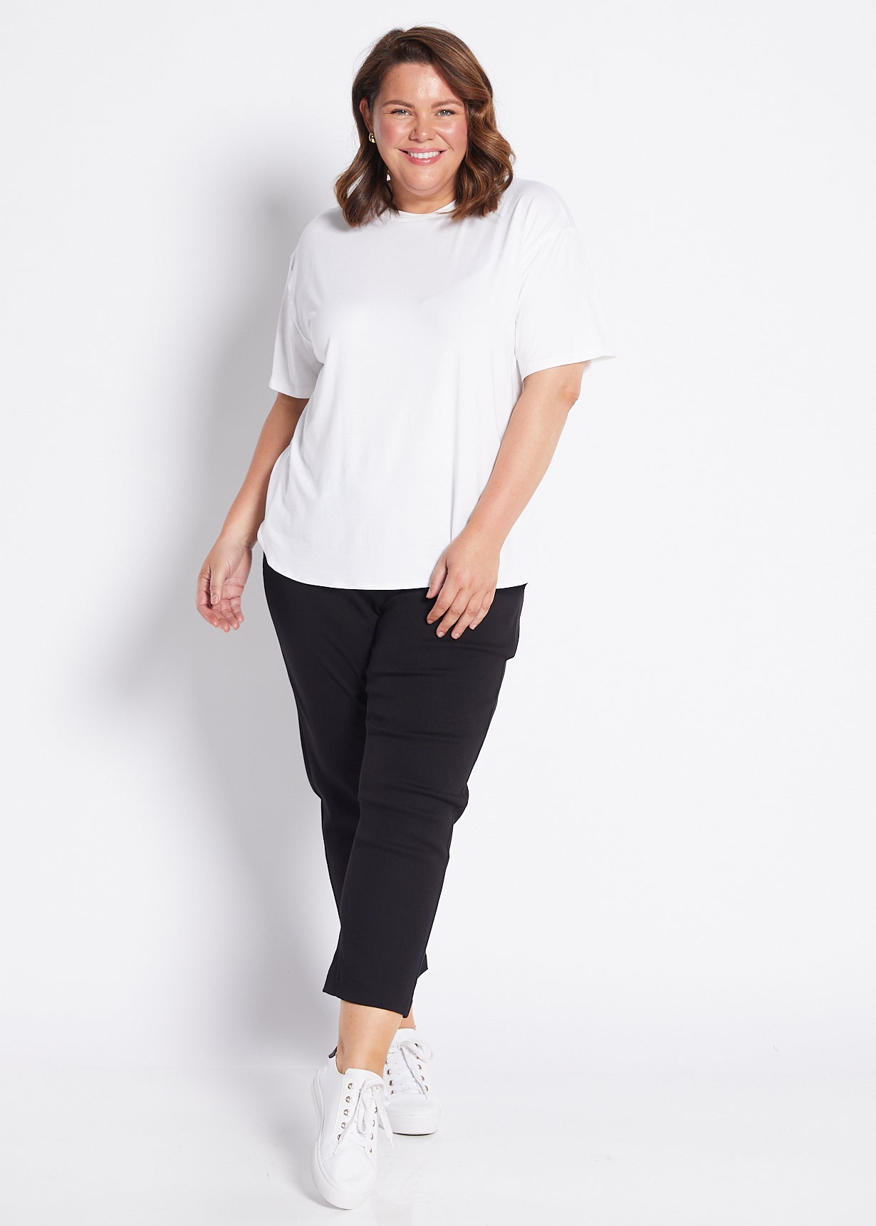 Bengaline Slub Stretch Relaxed Pant with Pockets in Black