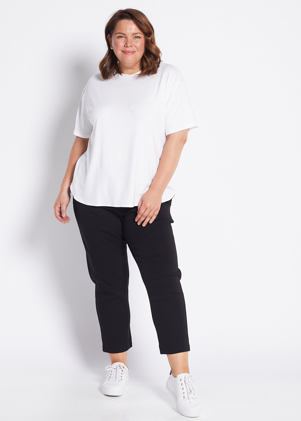 Bengaline Slub Stretch Relaxed Pant with Pockets in Black